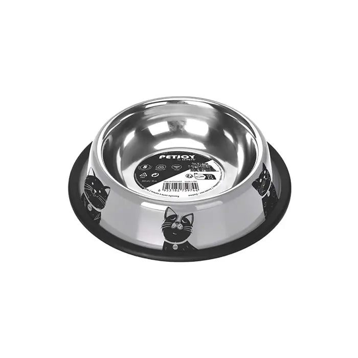 M-Pets Petjoy Catfamily Stainless Steel Bowl for Cats 355ml