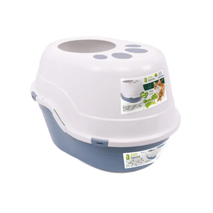 M-Pets Eco Tanta Top Entry Enclosed Cat Litter Box Ocean Blue