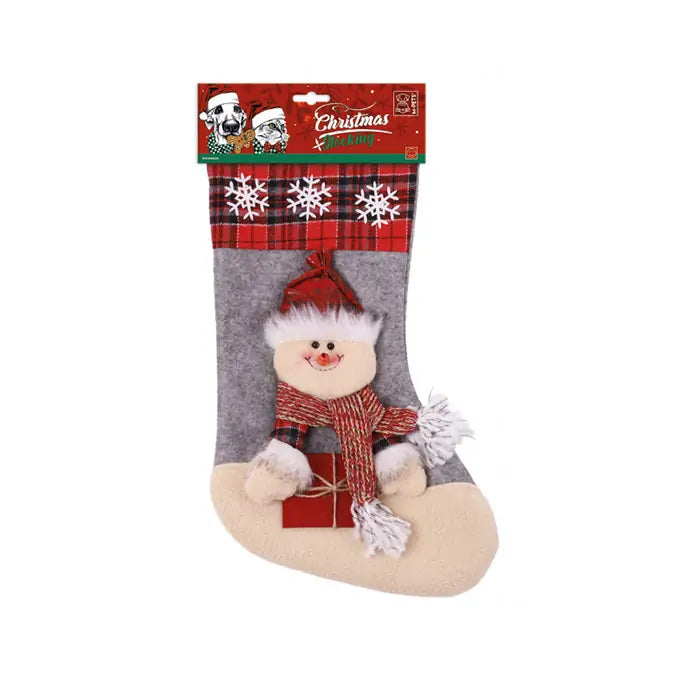M-Pets Christmas Stocking Snowman Festive Dog Toy