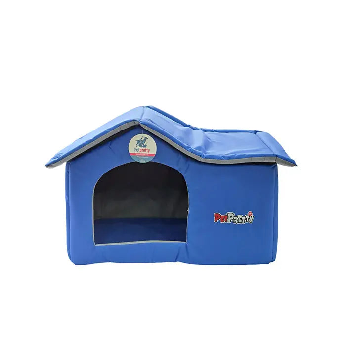 Petpretty Villa Blue Pet Bed for Cats and Dogs