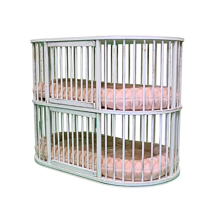 Lotus Pet Design Cat & Dog Crate Bed in Distressed White