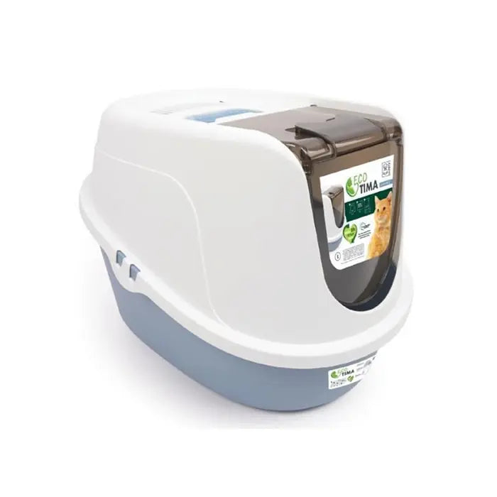 M-Pets Eco Tima Large Hooded Cat Litter Box Ocean Blue