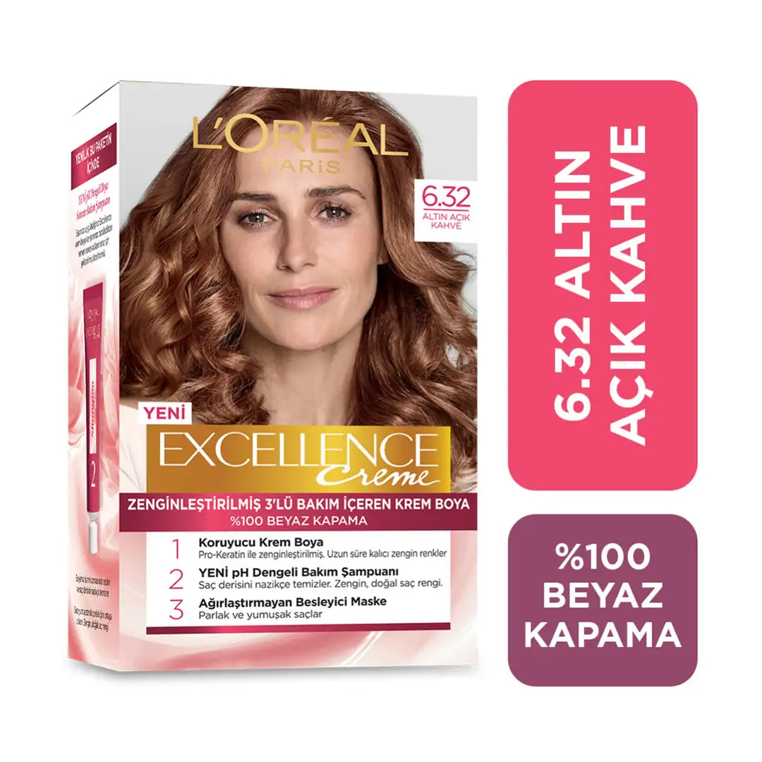 L'Oreal Excellence Creme Hair Color 6-32 Golden Light Brown