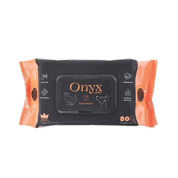 M-Pets Onyx Peach Scented Pet Cleaning Wipes 80 Count