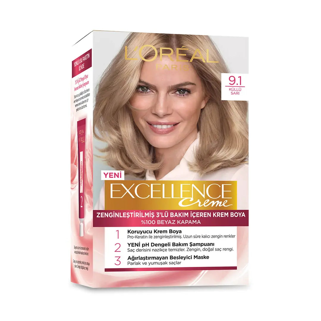 L'Oreal Excellence Creme Hair Color 9-1 Cool Ash Blonde