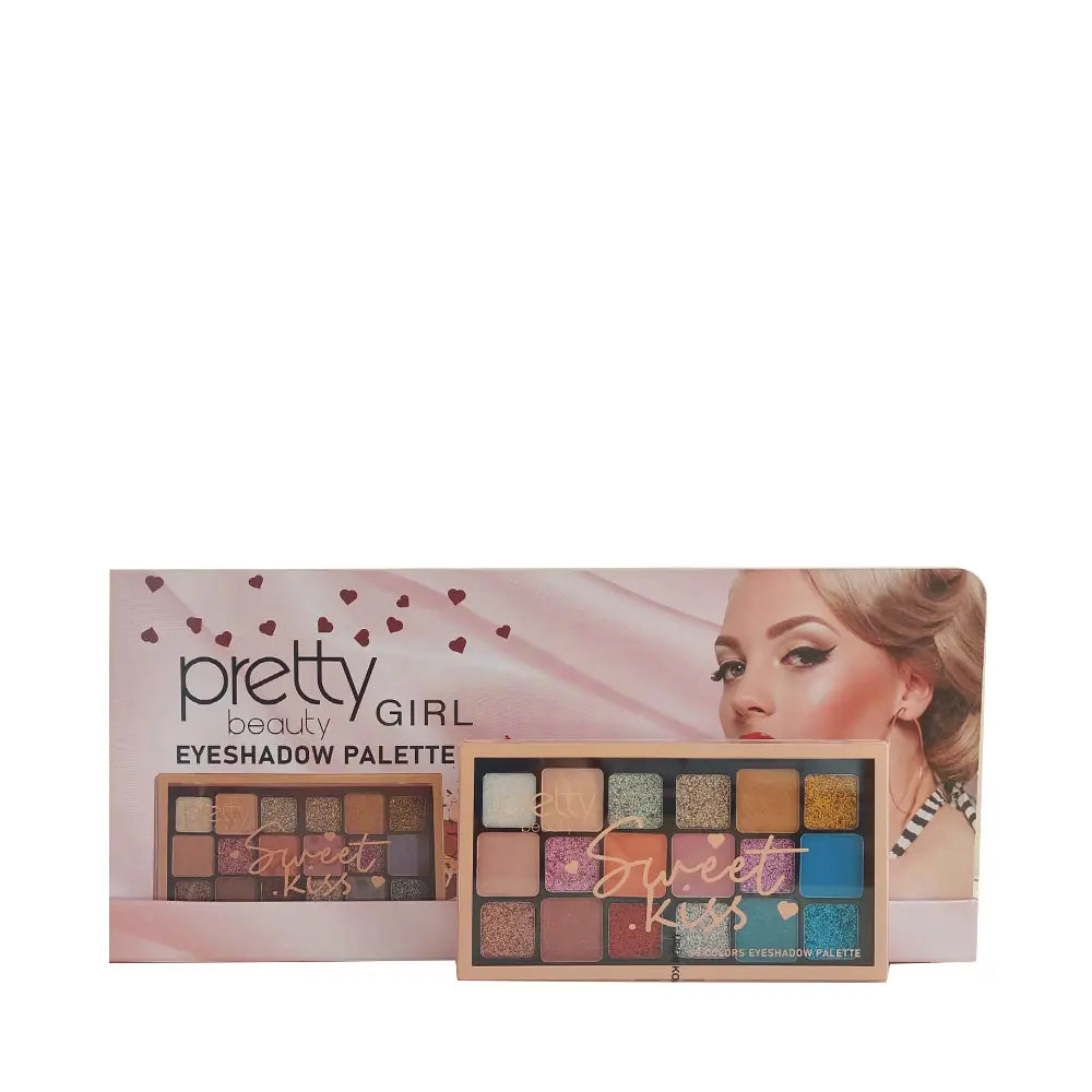 Pretty Sweet Kiss 18-Color Eyeshadow Palette for Versatile Looks