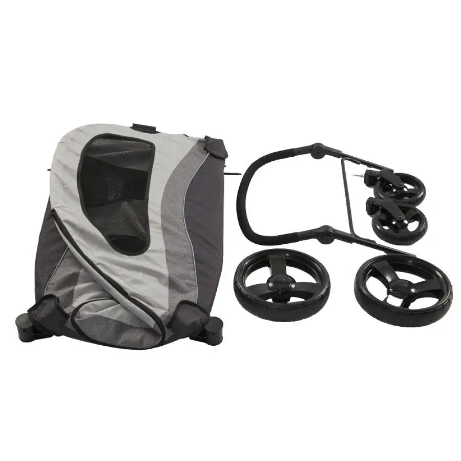 Tommy Large Pet Stroller with 60kg Capacity in Grey 90x73x108 cm