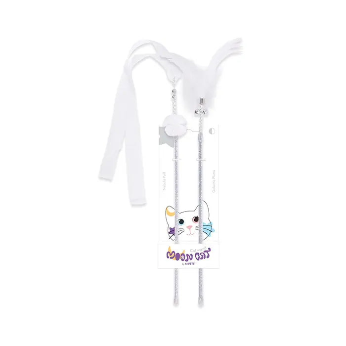 M-Pets Mooncat Interactive Cat Wand Toy 2-Piece Set White