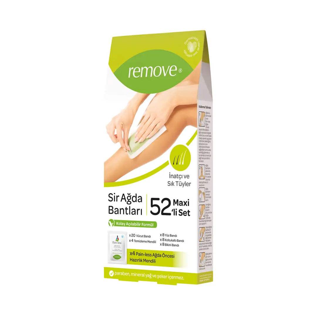 Remove Wax Strips for Stubborn &amp; Thick Hair 52-Pack