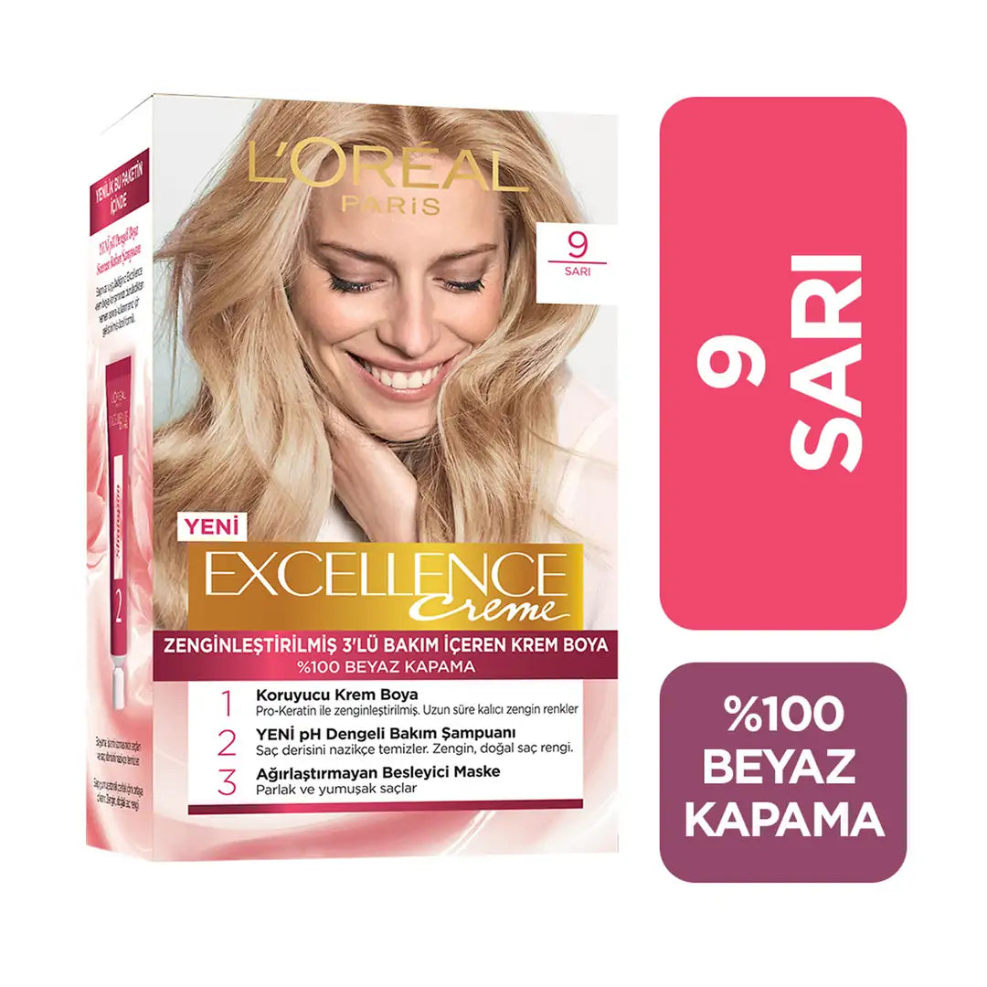 L'Oreal Excellence Creme Hair Color 9 Light Blonde
