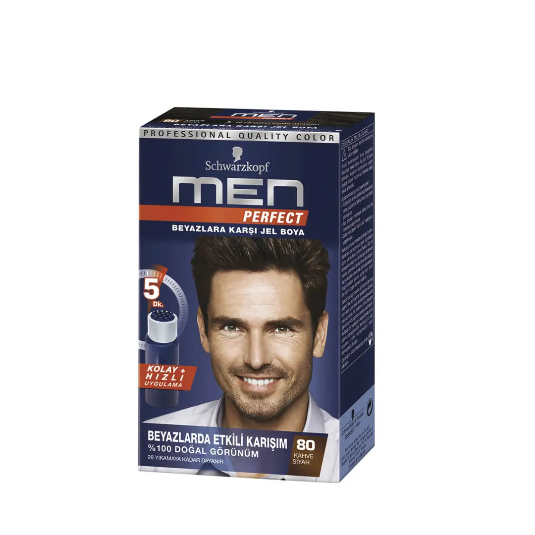 Schwarzkopf Men Perfect Hair Color 80 Natural Brown Black