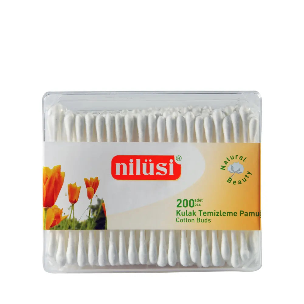 Nilusi Rectangular Box Cotton Swabs for Ear Cleaning 200 Count