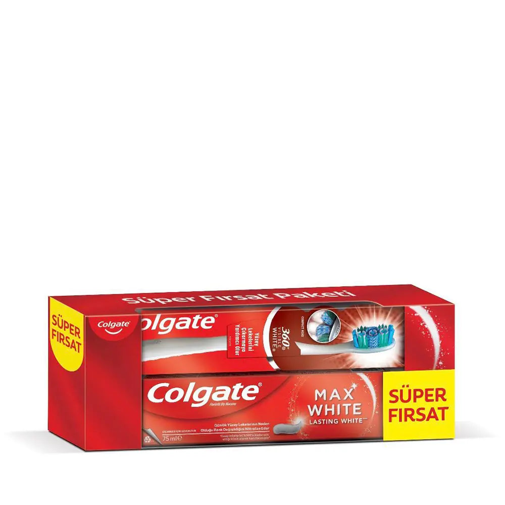 Colgate Max White Toothpaste & 360 Visible White Brush Set 75ml