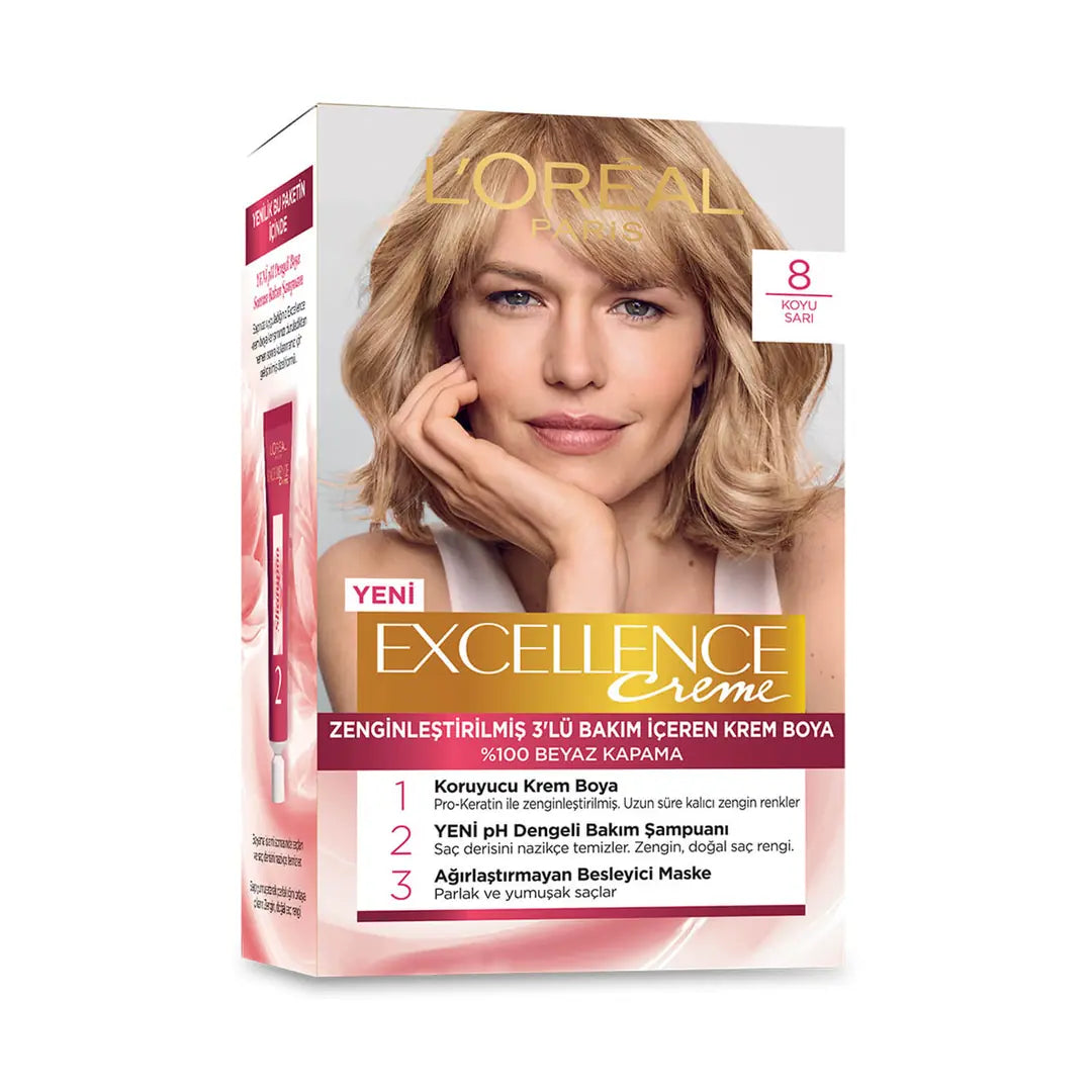 Loreal Excellence Creme Hair Color 8 Dark Blonde