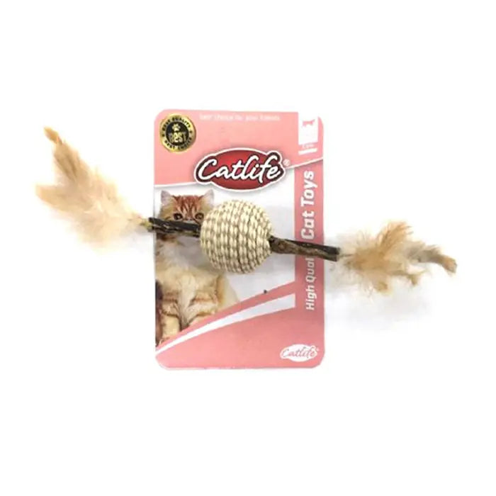 Catlife Feathered Ball Cat Toy for Active Play 1 Piece