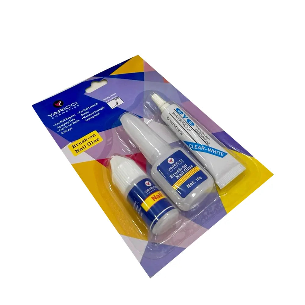 Yaricci 3-Piece Nail Glue Set for False Nails &amp; Tips