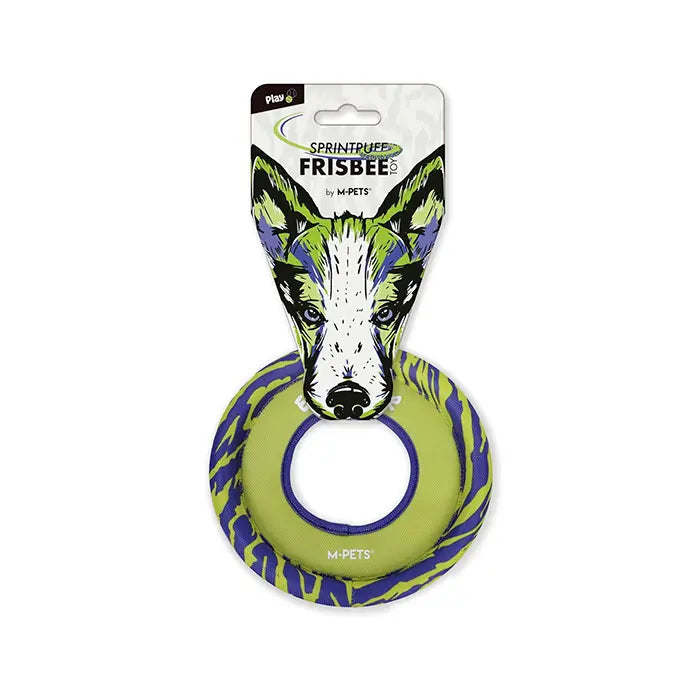 M-Pets Sprintpuff Frisbee Durable Dog Fetch Toy Purple & Green