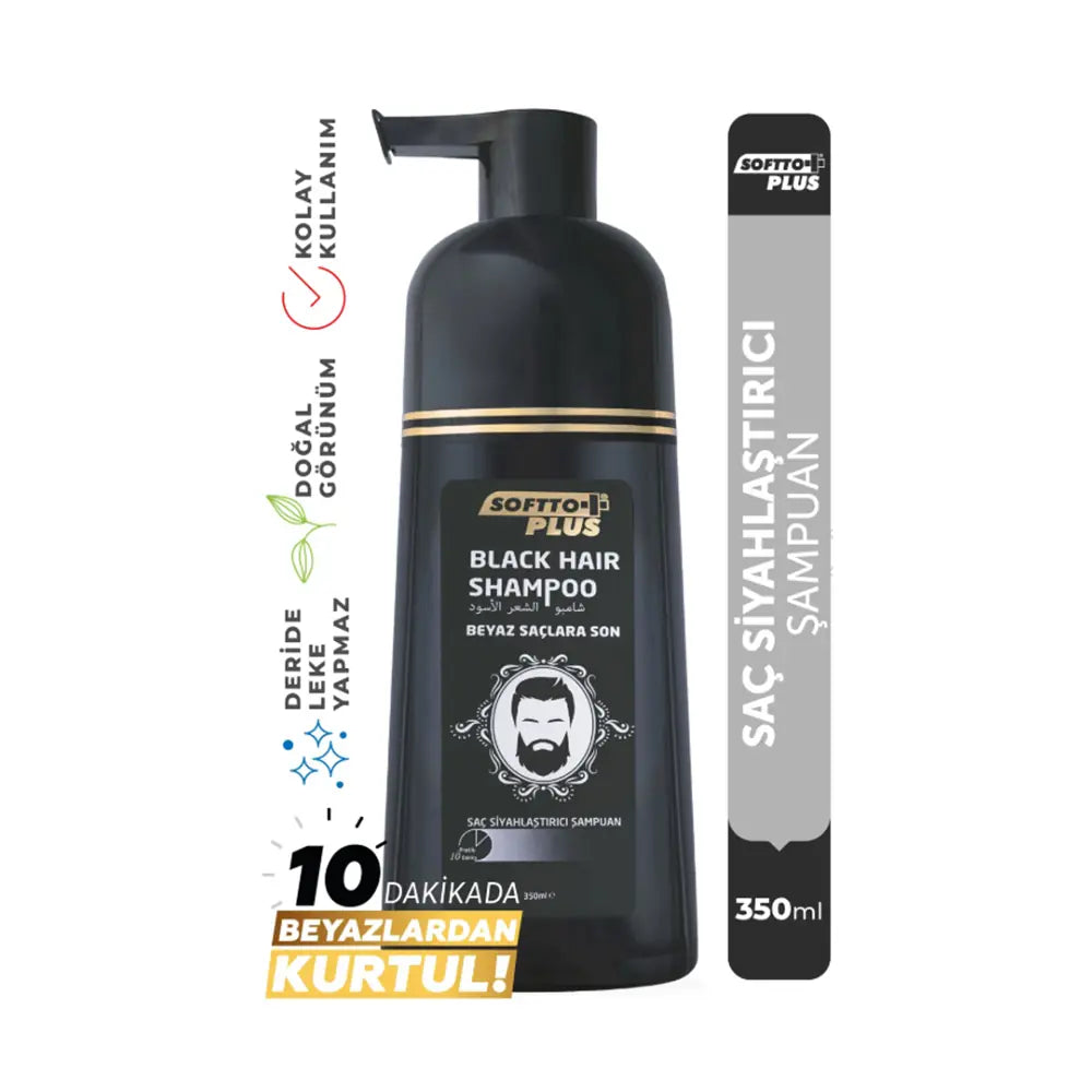 Softto Plus Black Hair Shampoo for Vibrant Dark Tones 350 ml