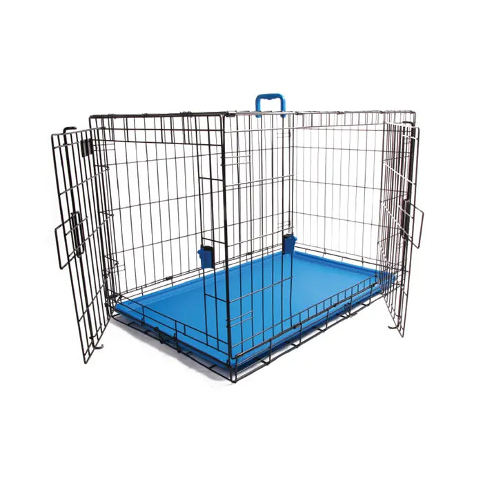 M-Pets Voyager Two-Door Small Dog Crate Blue 61x46x48cm
