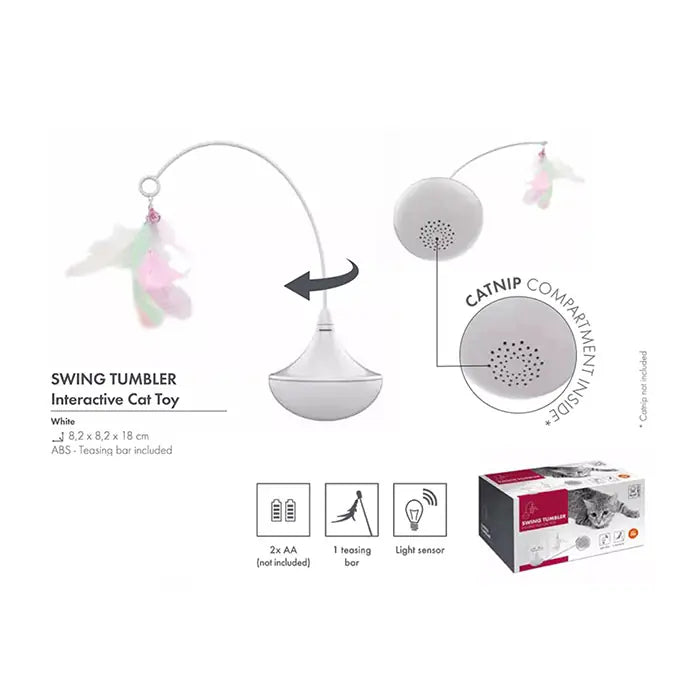 M-Pets Swing White Interactive Cat Toy for Active Play