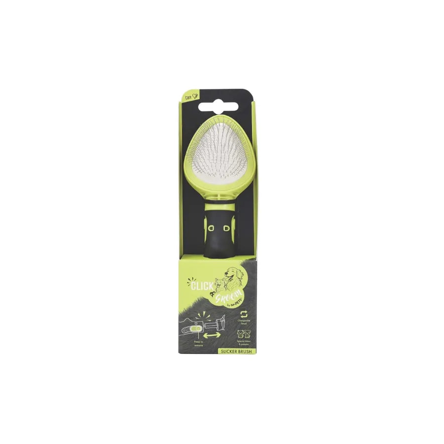 M-Pets Click And Groom Fine Wire Brush for Puppies & Kittens