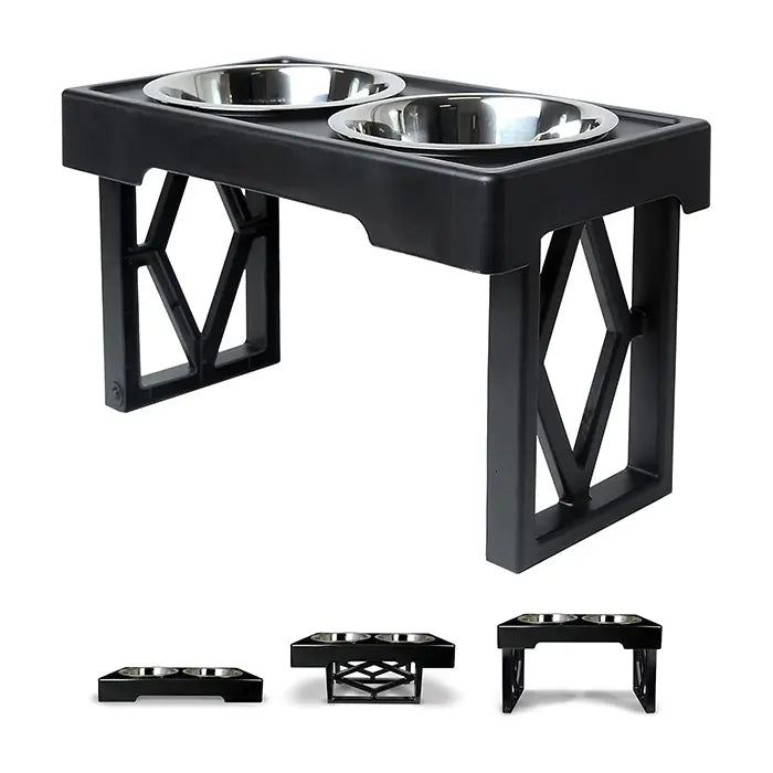 Pet Zone OurPets Barking Bistro Adjustable Height Pet Bowl Set 2 x 1.75 L