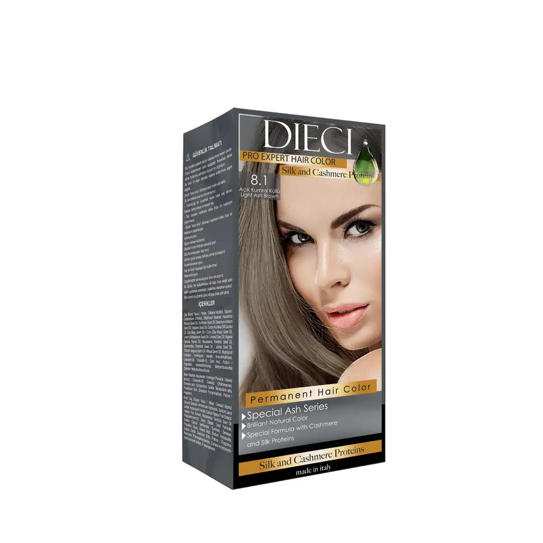 Dieci Natural Hair Color Kit 8-1 Light Ash Blonde Dye
