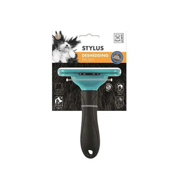M-Pets Stylus Furminator Cat and Dog Grooming Comb with Handle, Large