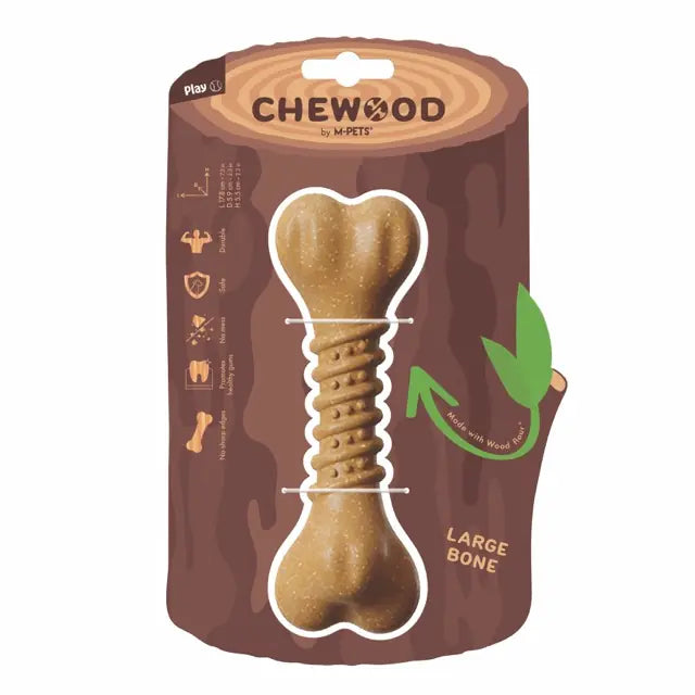 M-Pets Chewood Bone Durable Wood-Fiber Dog Toy