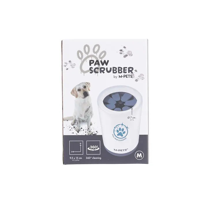 M-Pets Paw Scrubber Gentle Silicone Cleaning Tool White Medium