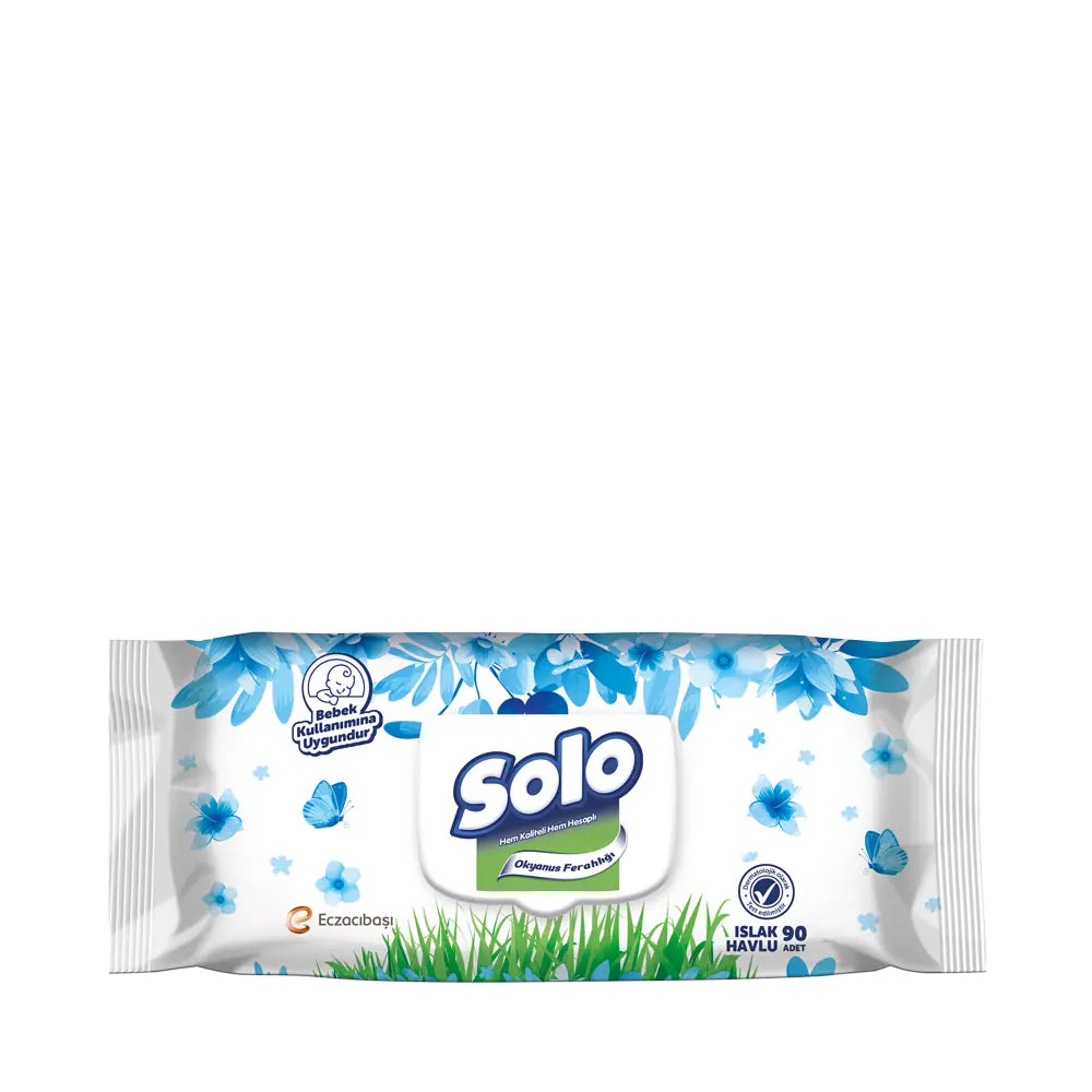 Solo Ocean Freshness Wet Wipes for Daily Cleansing 90 Count