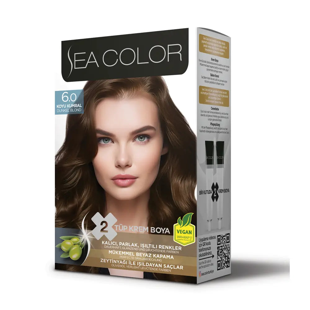 Sea Color Permanent Hair Color Set 6.0 Dark Blonde 2-Pack