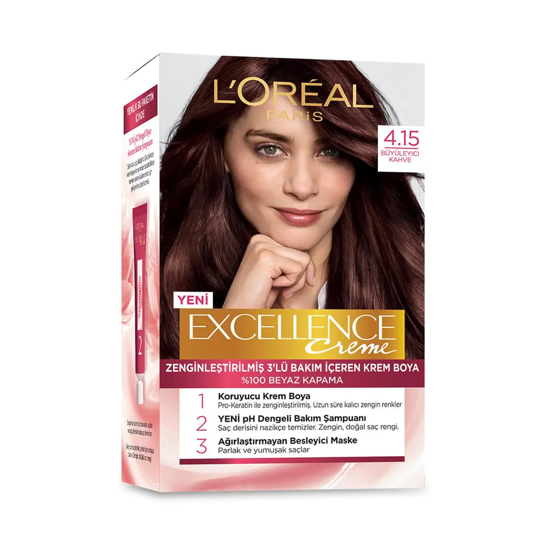 L'Oreal Excellence Creme Hair Color 4-15 Rich Brown