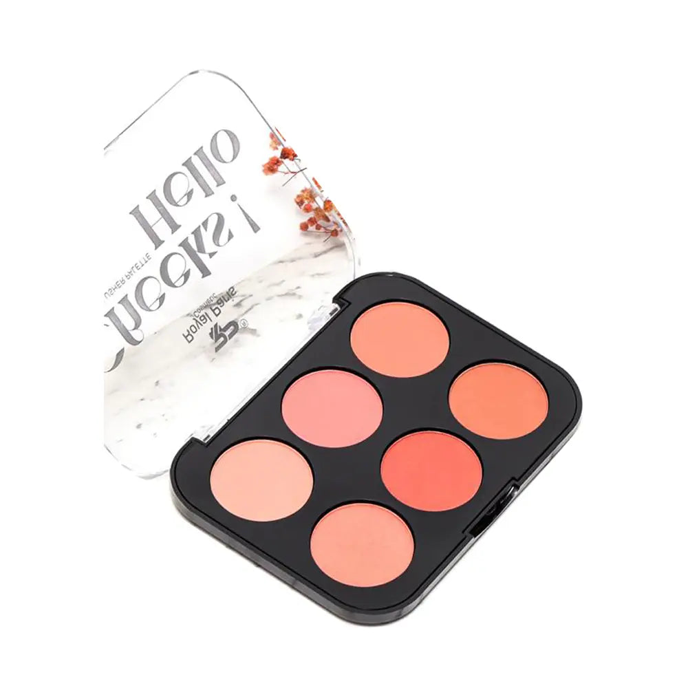 Royal Paris Cheeks! Hello 6-Color Blush Palette rps-125