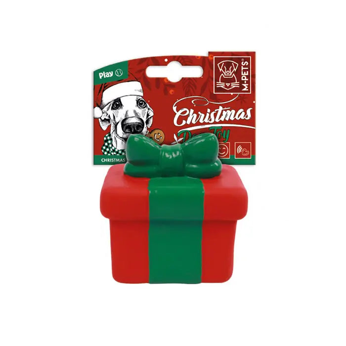 M-Pets Christmas Present Dog Toy Festive Plush Gift Shape