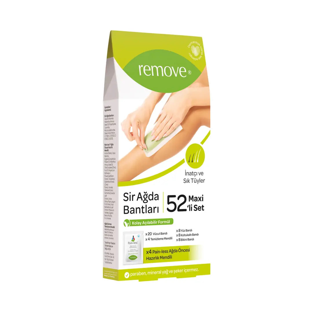 Remove Wax Strips for Stubborn &amp; Thick Hair 52-Pack