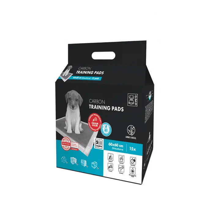 M-Pets Carbon Dog Training Pads for Odor Control 60x60cm 15 Count