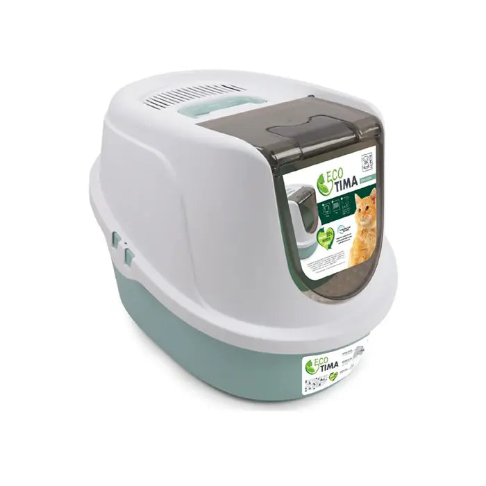 M-Pets Eco Tima Enclosed Cat Litter Box Sea Green 53cm