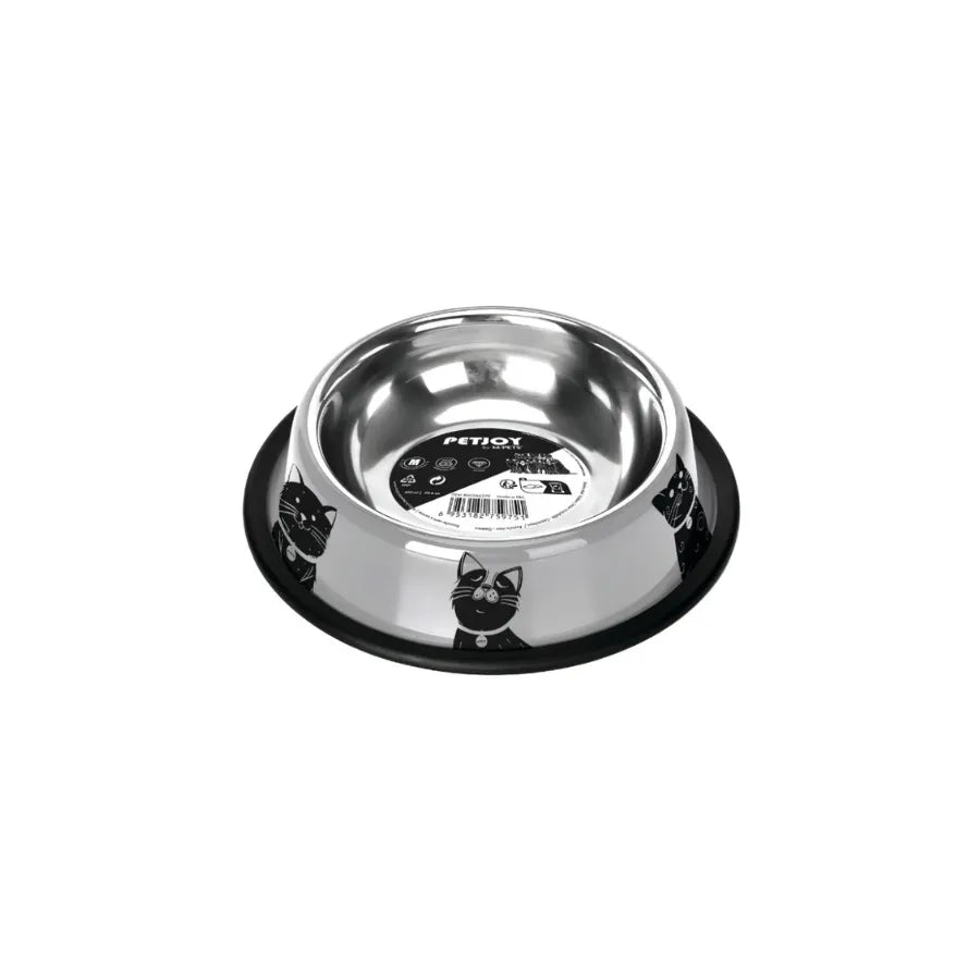 M-Pets Petjoy Catfamily Stainless Steel Pet Bowl Medium