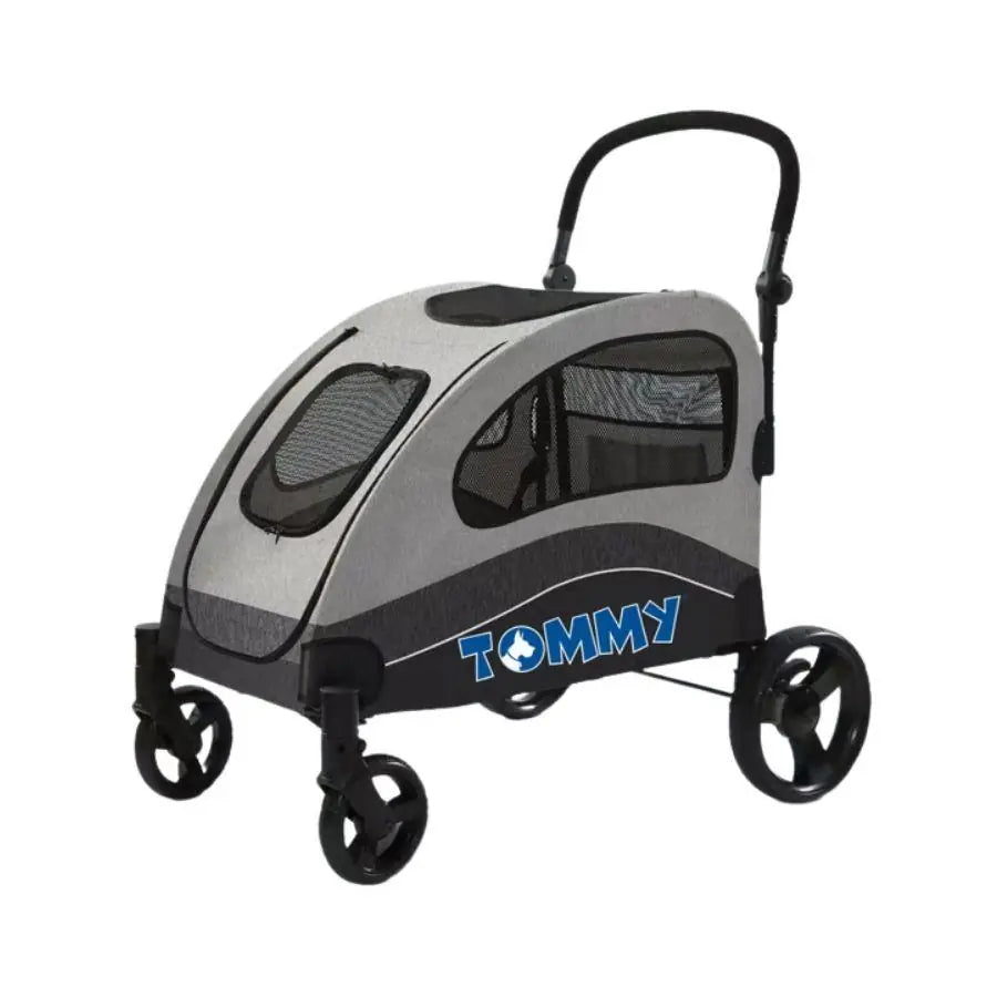 Tommy Large Pet Stroller with 60kg Capacity in Grey 90x73x108 cm