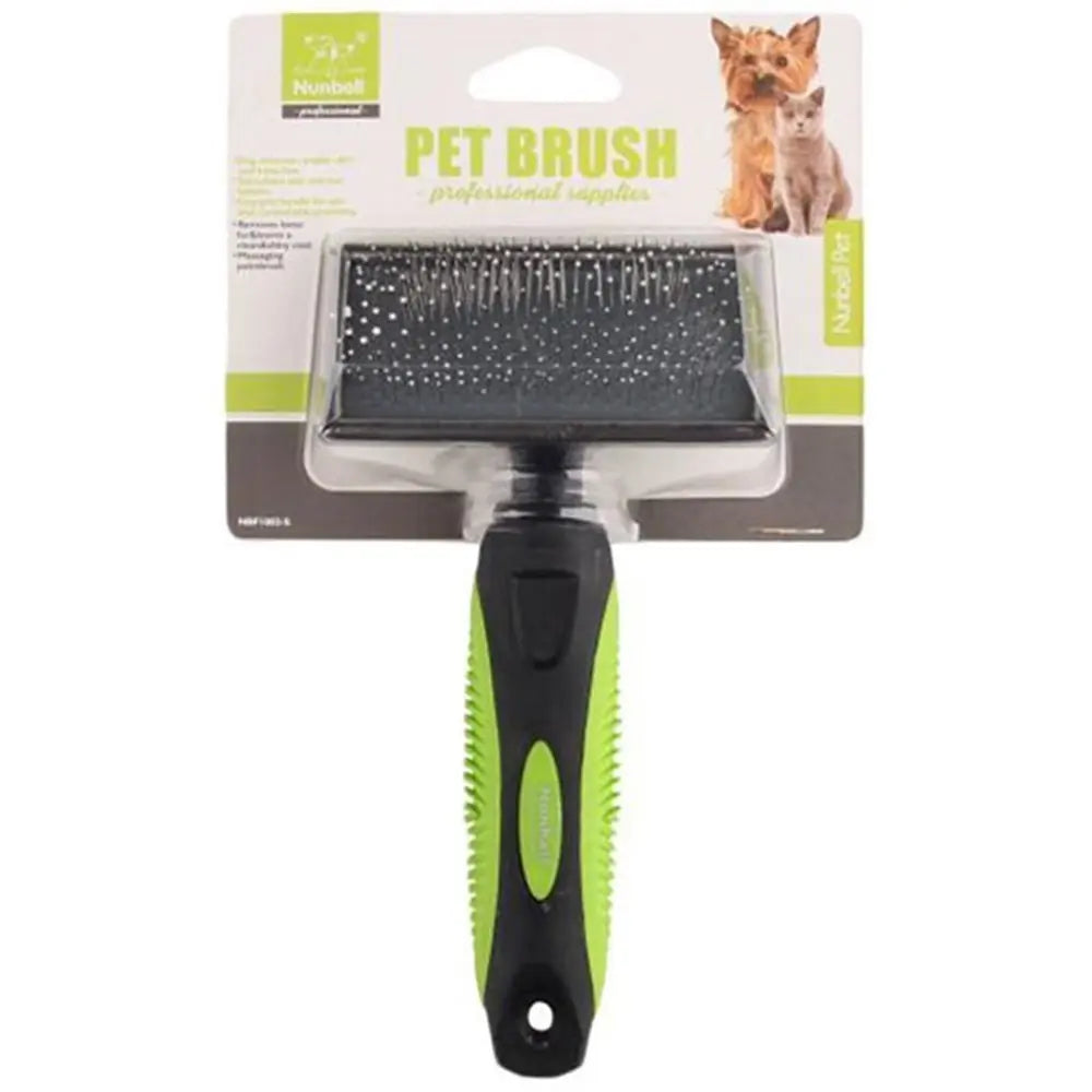 Nunbell Fine Wire Bead-Tipped Pet Brush for Cats & Dogs Medium