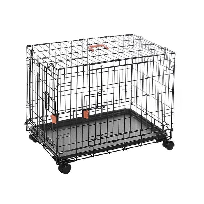 M-Pets Voyager Small Two-Door Wheeled Dog Crate Black 61x46x48cm