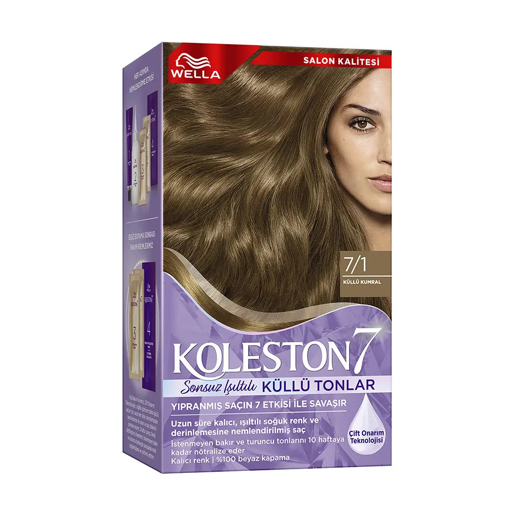 Wella Koleston Permanent Hair Color Kit 7/1 Medium Ash Blonde