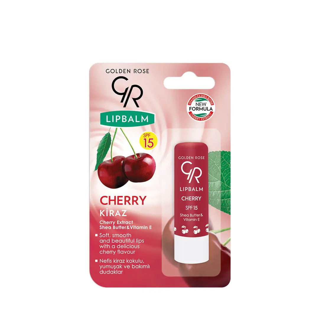 Golden Rose Lip Balm Cherry SPF15 - Hydrating Lip Care 4.6g