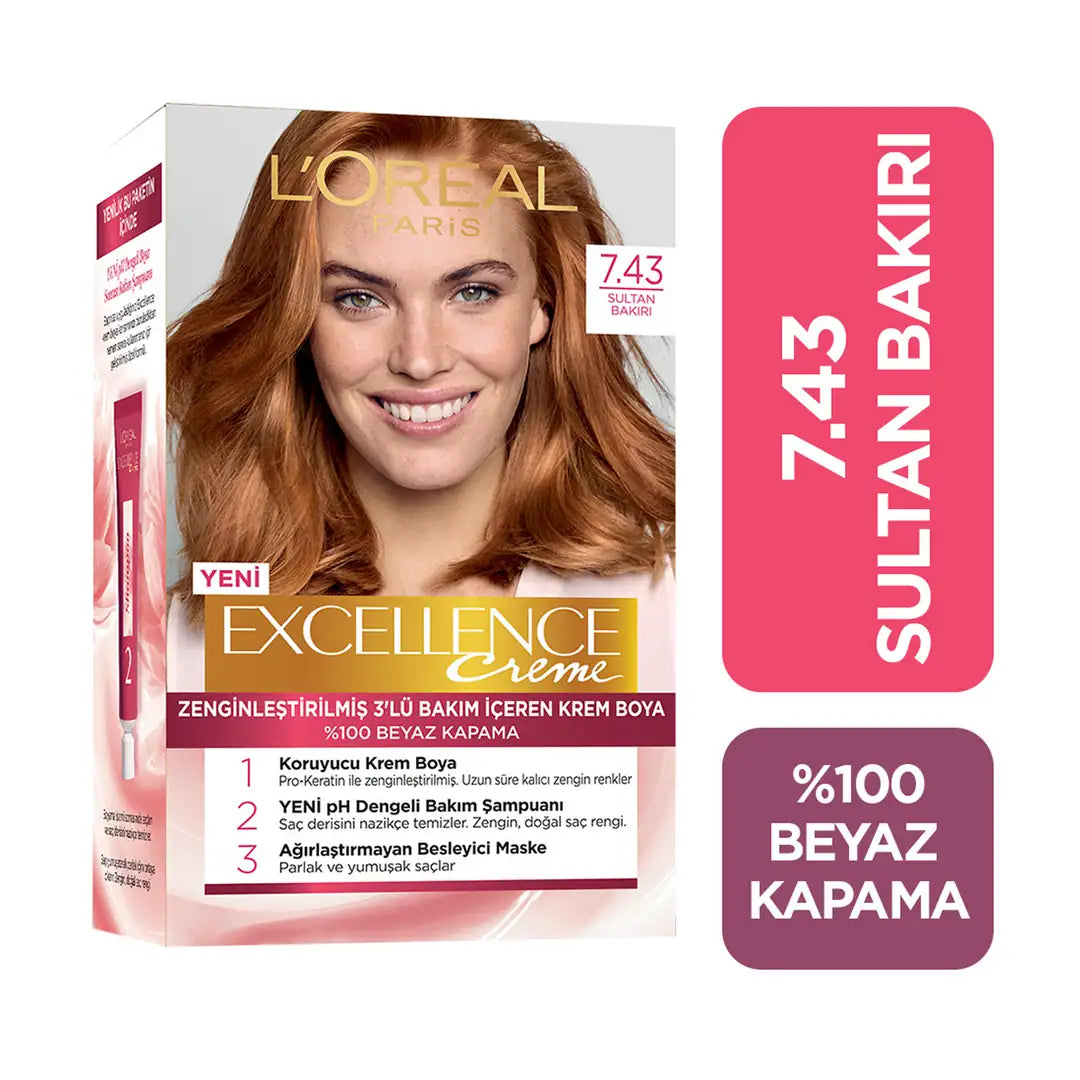 L'Oreal Excellence Creme Hair Dye 7-43 Sultan Copper