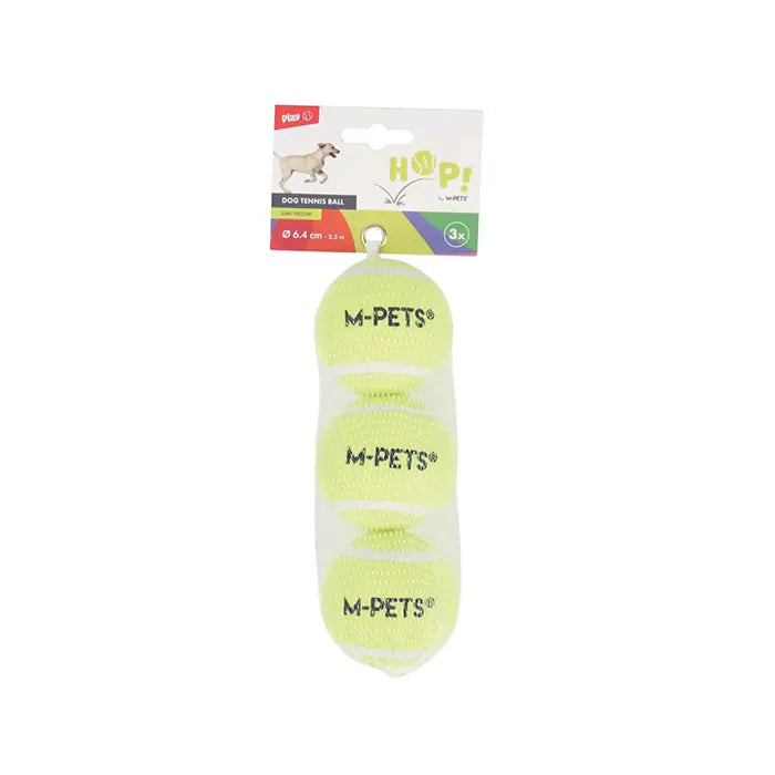 M-Pets Hop Tennis Ball Set Yellow 6.4cm 3-Pack