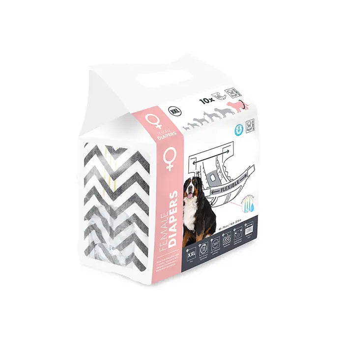 M-Pets Female Dog Diapers XXL for Comfort and Protection 10 Count