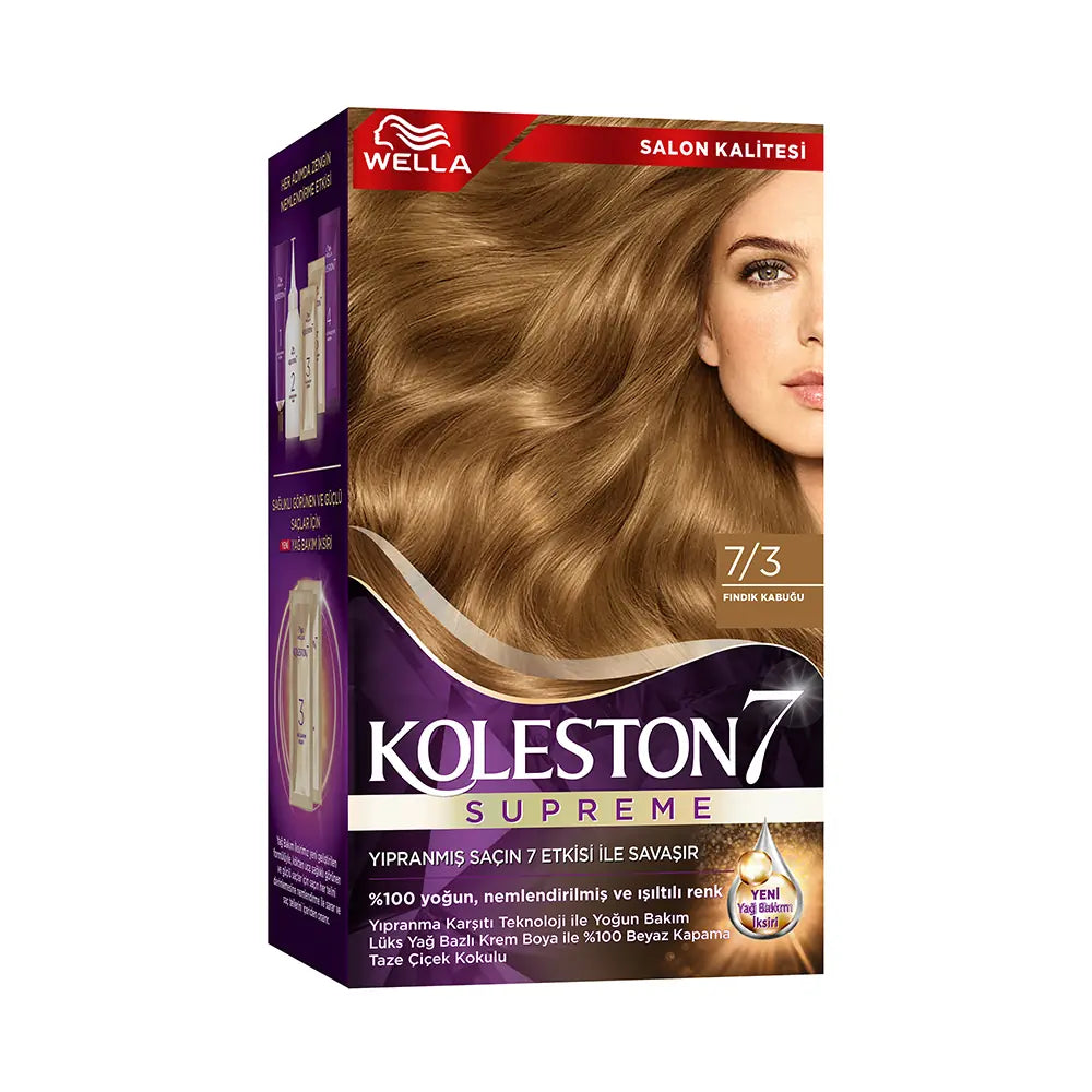 Wella Koleston Permanent Hair Color Kit 7/3 Hazelnut