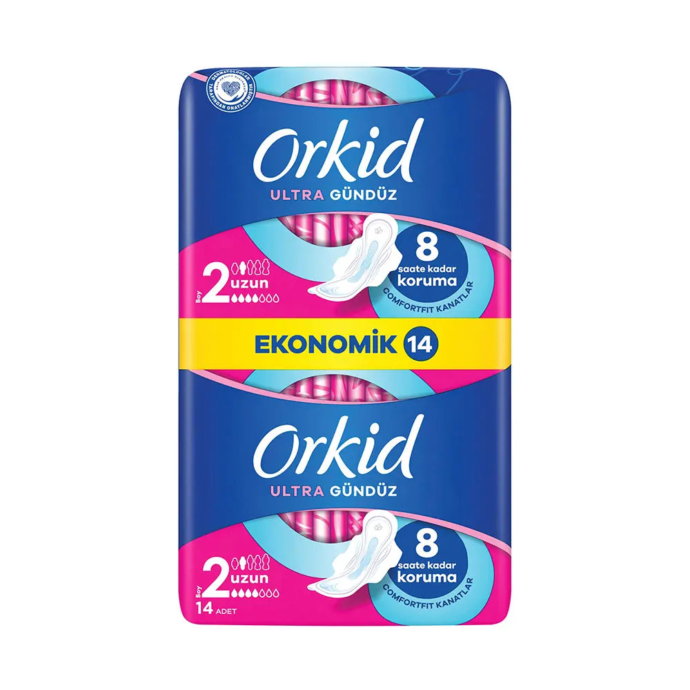Orkid Ultra Extra Long Sanitary Pads Economy Pack 14 Count