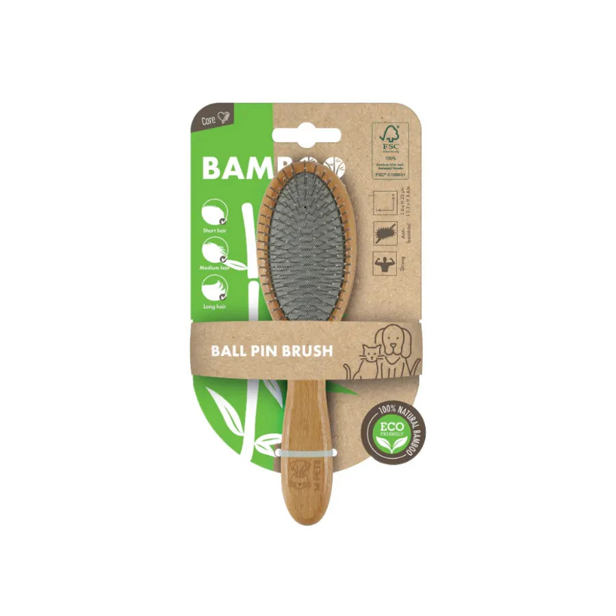 M-Pets Bamboo Single-Sided Pet Brush for Cats and Dogs